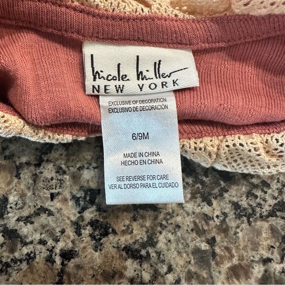 Nicole Miller 6-9 Month Pink Bodysuit Onesie - Picture 3 of 4